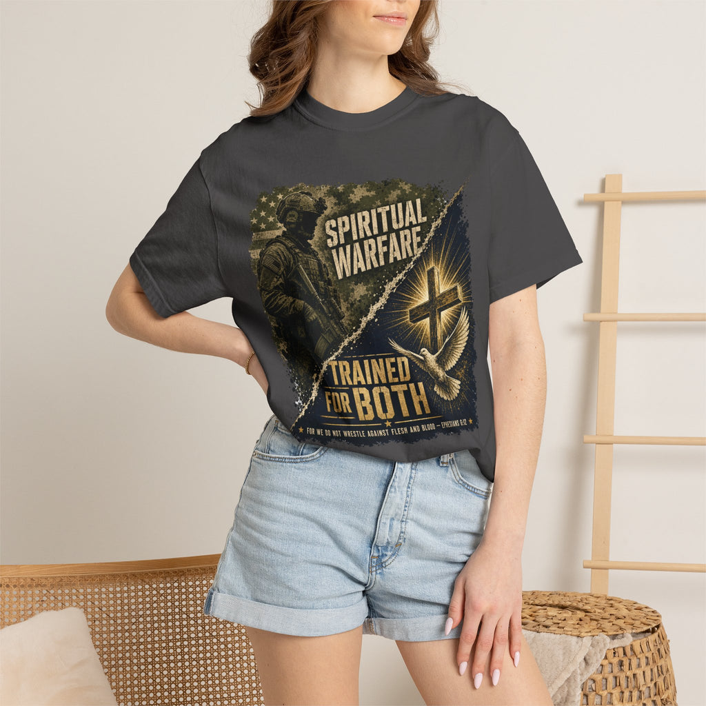 "Spiritual Warfare — Trained for Both" Tee Shirt