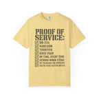 Military Service Checklist Tee Shirt